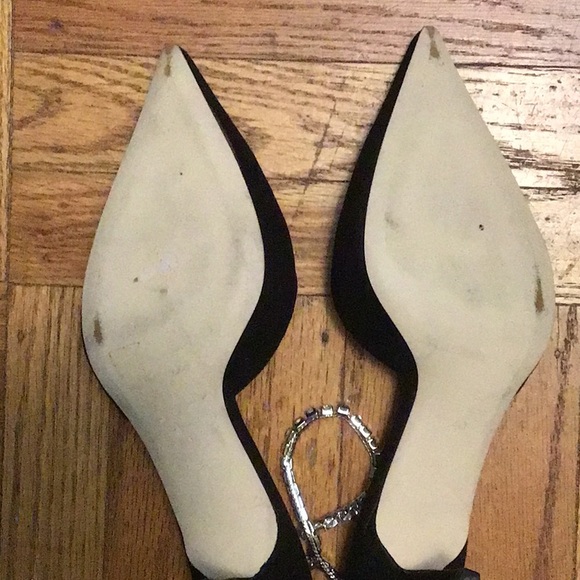 Jimmy Choo Black Heels with Silver Accents - Picture 5 of 6